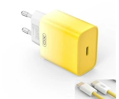 XO laidinis įkroviklis CE18 PD 30W 1x USB-C mėlynos spalvos-baltos spalvos + kabelis USB-C - Lightning