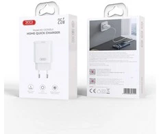 XO laidinis įkroviklis CE25 PD 25W 1x USB-C baltos spalvos + kabelis USB-C - USB-C