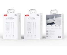 XO sieninis įkroviklis CE29 PD 20W 1x USB-C 1x USB baltas