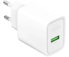 XO wall charger CE50 QC 18W 1x USB baltas