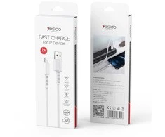 USB laidas Yesido yesido Kabelis CA120 18W USB-Lightning 1m PVC 2A, baltas / baltas
