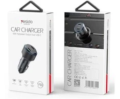 Įkroviklis Yesido yesido Ład. sam. Y48 PD 60W 2xUSB-C Juodas / JUODA