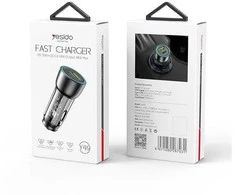 Įkroviklis Yesido yesido įkroviklis. vienas. Y49 PD 30W + QC3.0 18W USB-A+C, JUODA