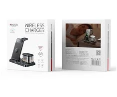 YESIDO INDUCTIVE CHARGER DS22 20W LED + WATCH 5IN1 (FOR APPLE) Juodas
