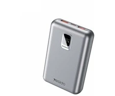 4Kom Yesido Powerbank YP47 20 000 mAh 22,5W + PD 20W LED sidabrinis