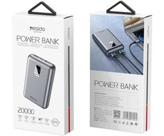 Yesido Powerbank YP47 20 000 mAh 22,5W + PD 20W LED sidabrinis