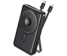 YESIDO POWERBANK YP72 10000MAH 22.5W USB-A+C + LAIDAS USB-C+IP, JUODA