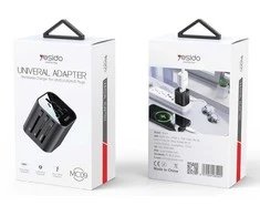 Yesido „Yesido“ universalus adapteris MC09 JK/ES/JAV/AU, maks. 8A, Juodas