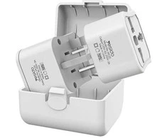YESIDO UNIVERSAL ADAPTER MC25 750W 3A UK/EU/US/AU Baltas