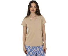 Basic Feel Good T-shirt-CLM-TS-1639.12-smėlio spalva