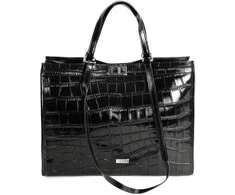 Elegant Leather Shopper Bag Solier FL63 Noirelle – Juodas