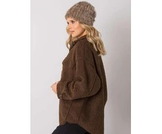 Kepurė Wool Fashion Italia Cap-AT-CZ-16801.38-tamsiai smėlio spalvos