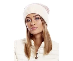 Kepurė Wool Fashion Italia Cap-AT-CZ-17230.43-smėlio spalvos