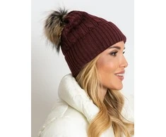 Kepurė Wool Fashion Italia Cap-AT-CZ-173501.44-bordo