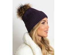 Kepurė Wool Fashion Italia Cap-AT-CZ-173501.44-tamsiai violetinė