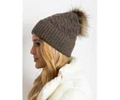 Kepurė Wool Fashion Italia Cap-AT-CZ-173501.44-tamsiai ruda