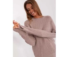 Wool Fashion Italia Megztinis-AT-SW-2338.14P-tamsiai smėlio spalvos