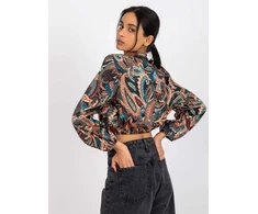 Italy Moda Palaidinė-DHJ-BZ-15170.39-juoda-smėlio spalvos