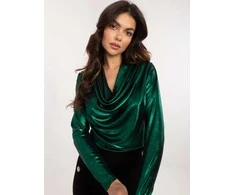 Italy Moda Bluzka-DHJ-BZ-15268.30-ciemny žalia