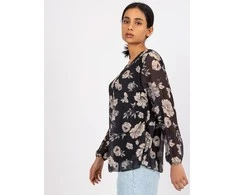 Italy Moda Palaidinė-DHJ-BZ-8643-1.37P-juoda-smėlio spalvos