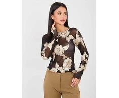 Italy Moda Bluzka-IT-BZ-22125.60-juoda-smėlio spalva
