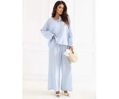 Italy Moda Bluzka-IT-BZ-3130.21-šviesiai mėlyna