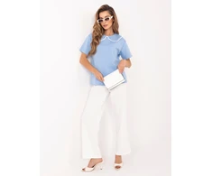 Italy Moda Bluzka-MI-BZ-3406.90-šviesiai mėlyna