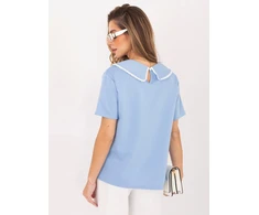 Italy Moda Bluzka-MI-BZ-3406.90-šviesiai mėlyna