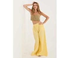 Italy Moda Kelnės-MI-SP-2563.02-jasny geltona