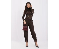 Italy Moda Kelnės-MI-SP-4426.76-ciemny ruda