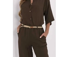 Italy Moda Kelnės-MI-SP-6560.73P-ciemny ruda