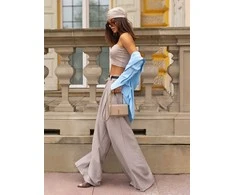 Italy Moda Kelnės-MI-SP-A2476.95-ciemny bezowy