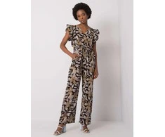 Italy Moda Kombinezonas moterims DHJ-KO-13568.13P-juodas-smėlio spalvos