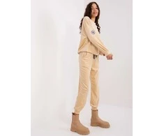 Italy Moda Veliūrinis komplektas moterimsDHJ-KMPL-8328.97-smėlio spalva