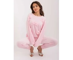 Italy Moda Veliūrinis laisvalaikio kostiumas moterims DHJ-KMPL-8850.68-šviesiai rožinis