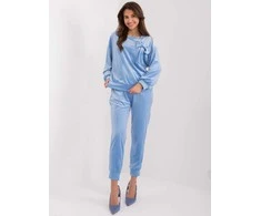 Italy Moda Veliūrinis laisvalaikio kostiumas moterims DHJ-KMPL-8870.59-šviesiai mėlyna