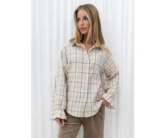 Italy Moda Koszula-MI-KS-4397.90-jasny smėlio spalva