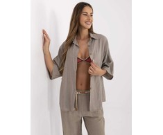 Italy Moda Koszula-MI-KS-6537.74P-ciemny bezowy