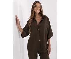 Italy Moda Koszula-MI-KS-6537.74P-ciemny ruda