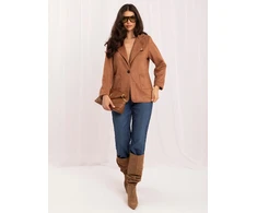 Italy Moda Marynarka-MI-MA-4207.59-camelowy