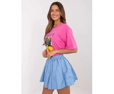 Italy Moda Sijonas-MI-SD-2547.24-šviesiai mėlynas
