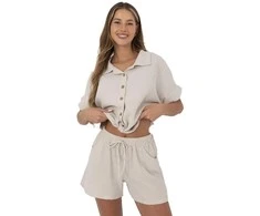 Italy Moda Šortai-MO-SN-9717.95-smėlio spalva