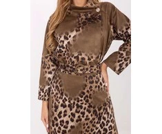 Italy Moda Spódnica-IT-SD-18951-4.06-khaki
