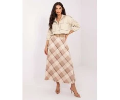 Italy Moda Spódnica-IT-SD-23296-1.85-smėlio spalva