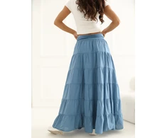 Italy Moda Spódnica-IT-SD-FL9357MSL.52-mėlyna