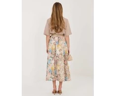 Italy Moda Spódnica-IT-SD-FL9850-2.17-smėlio spalva