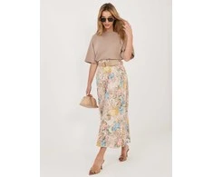 Italy Moda Spódnica-IT-SD-FL9850-2.17-smėlio spalva