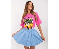 Italy Moda Sijonas-MI-SD-2547.24-šviesiai mėlynas