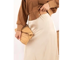 Italy Moda Spódnica-MI-SD-4213-2.65-jasny smėlio spalva