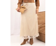 Italy Moda Spódnica-MI-SD-4213-2.65-jasny smėlio spalva